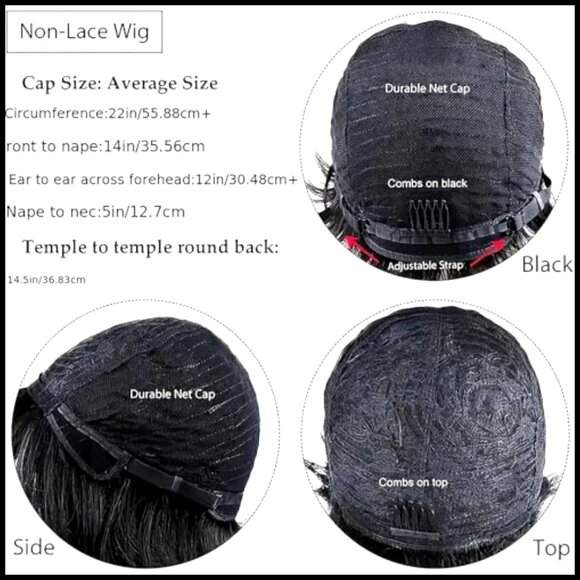 Human Hair Pixie Cut Wig Glueless Bob Straight Machine Made Daily Wear main image 6